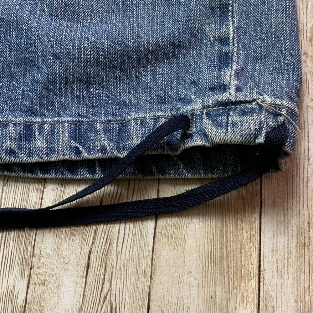 South Pole denim shorts light wash long legs with ties EUC 34 - Picture 5 of 7
